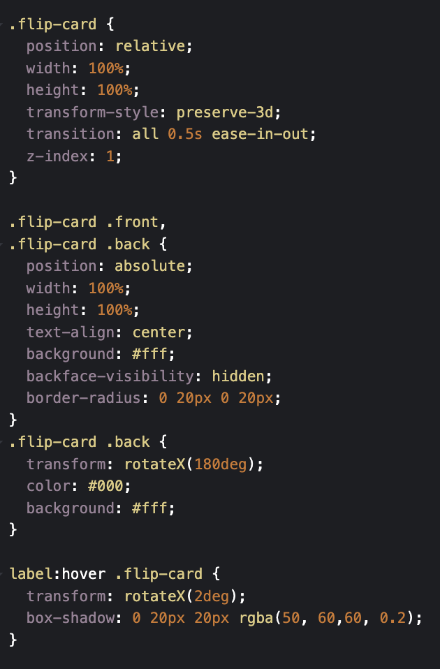 How to create css card animations